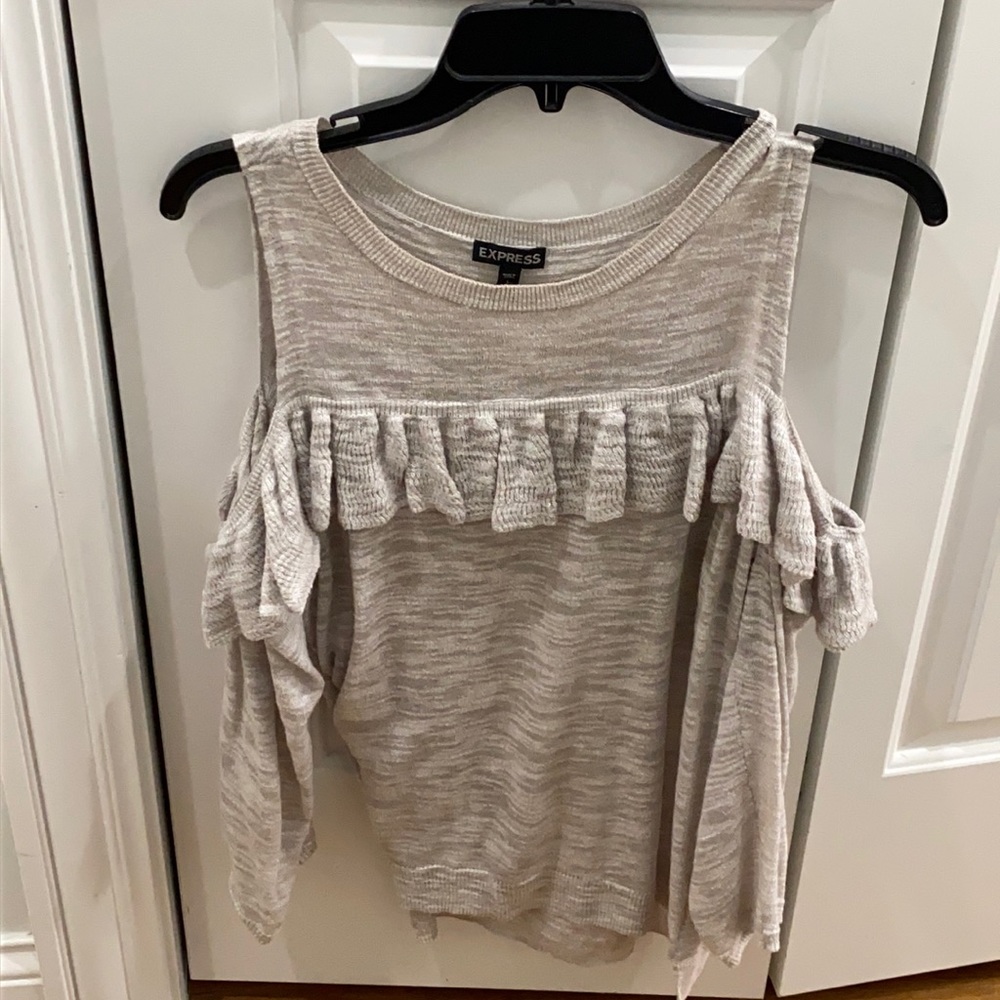 Gray off the shoulder sweater